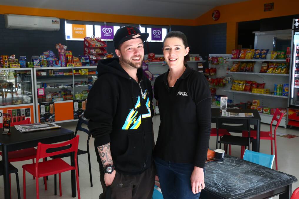 DROP IN: Mitchell Hussey and Ashlie Reed at Panorama Mini-Mart and Takeaway, which is the perfect place to make a pit stop for a delicious burger and some crunchy chips. 