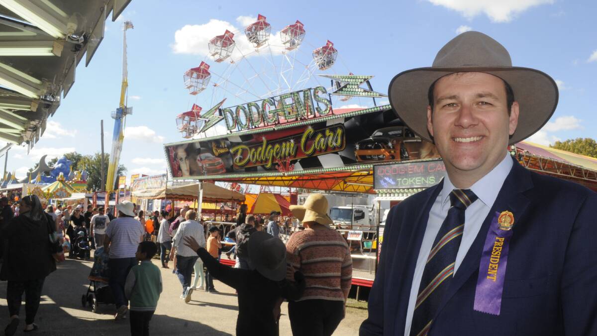 GREAT DAY: Sam Farraway(President Bathurst AH & P ) was very pleased with the fine weather prevailing over the three day Royal Bathurst Show. Photo:CHRIS SEABROOK  043017cshow1