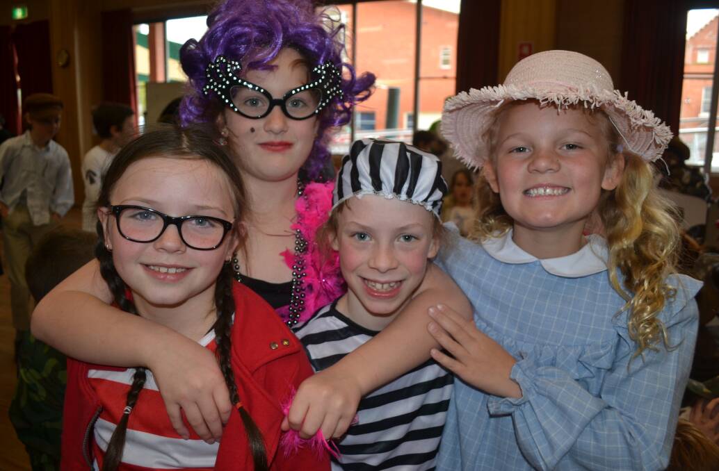 DARLINGS.... Kali Rowley, Emmy Rowley, Emily McDonald and Michaela Bowker looked the part for Book Week.