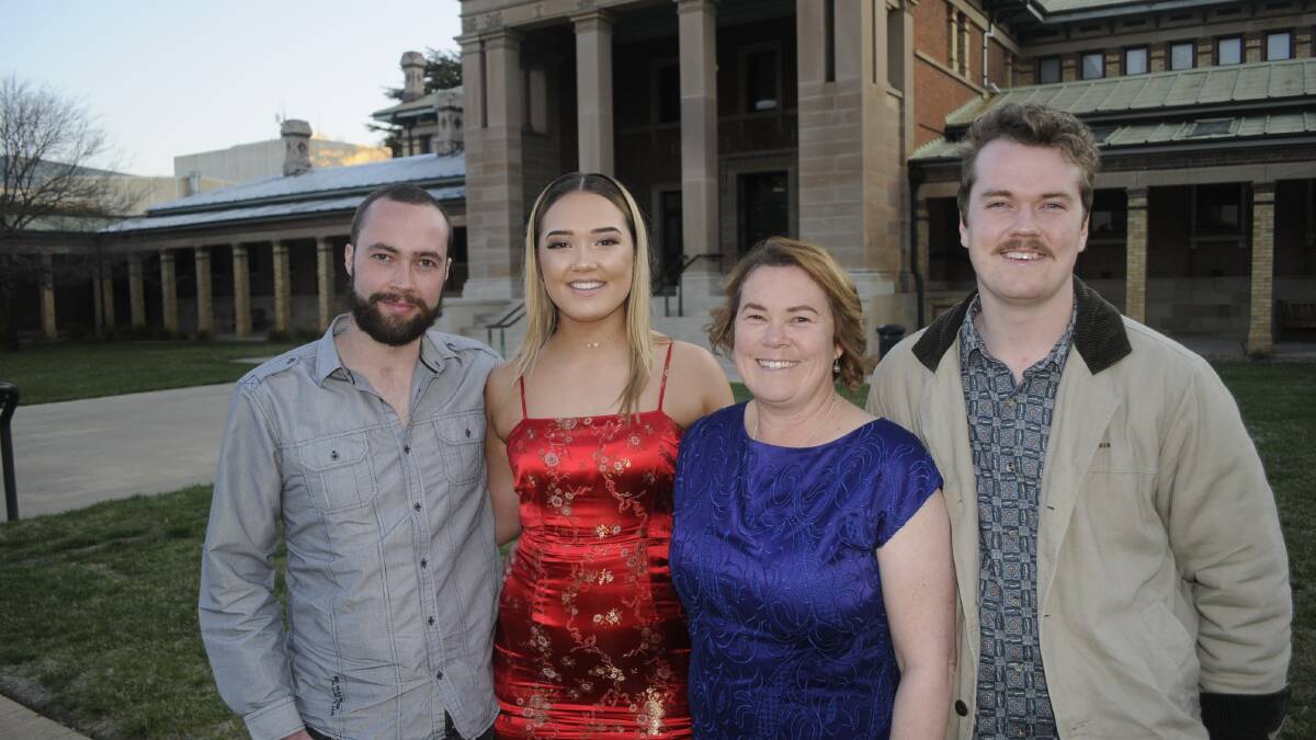 YEAR 12 GRADUATION: Isaack, Zofia, Wendy and Benjamin Kremer, pictured before the graduation on Wednesday evening. Photo: CHRIS SEABROOK 092017cgrad7