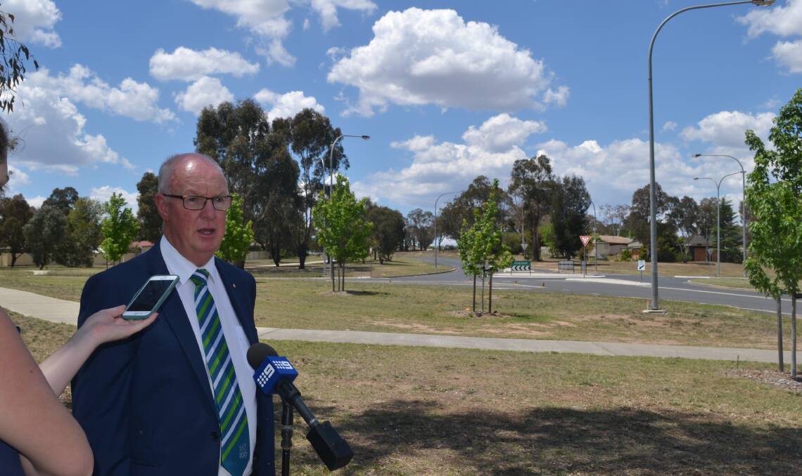 ROUNDABOUT: Mayor Graeme Hanger, at the launch of the roundabout campaign on Wednesday, near the Bradwardine Road, Suttor Street roundabout, in West Bathurst.