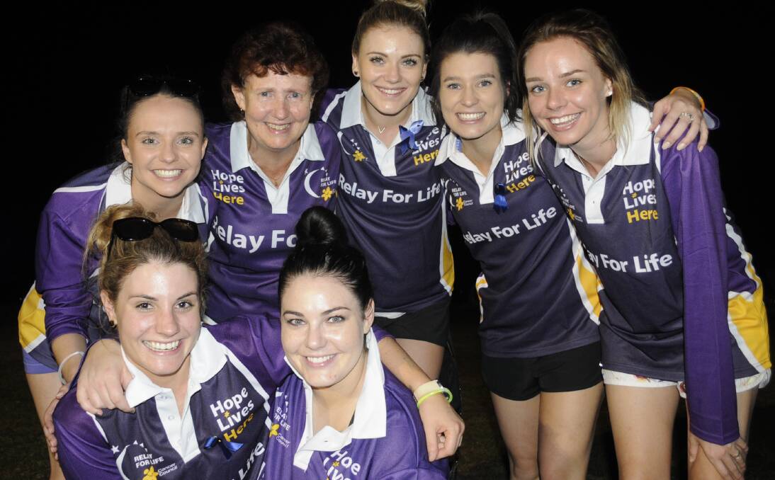 FLASHBACK:  In the 2016 Relay For Life, the Conquer Cancer  team raised  around $6,000. Pictured are members Kate Johnston with Emma Barnes. Back, Kristy and Stephanie Farrar, Emily Rogers, Mel Hodges and Jenny Bennett. 