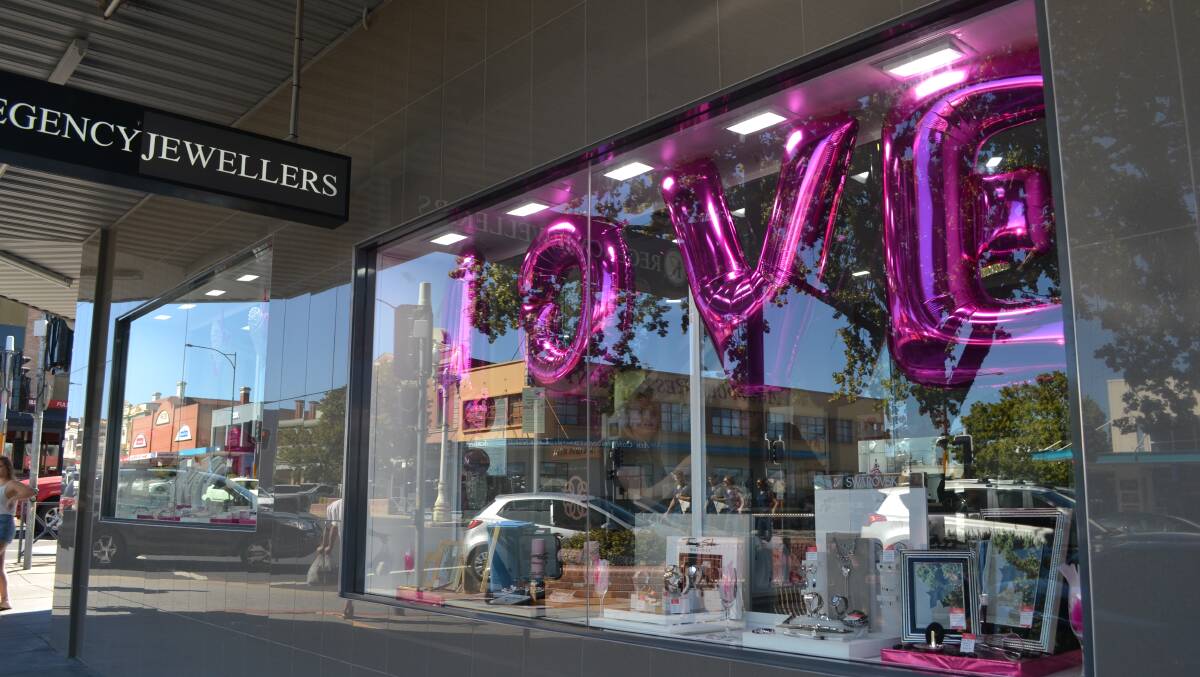 LOVE IS IN THE AIR: Regency Jewellers is feeling the love this Valentine's Day, with giant balloons spelling out 'love' in their window.