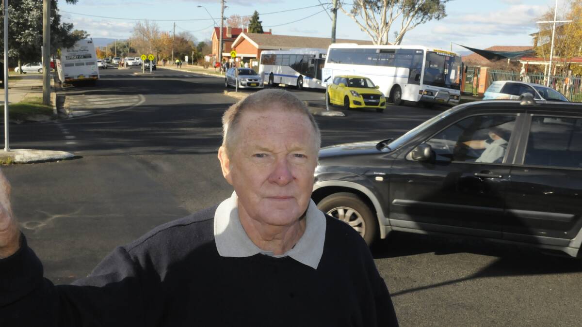 TIME TO ACT: Rob Collins at the troublesome black spot intersection along Mitre Street. Photo:CHRIS SEABROOK 052417cblackspt