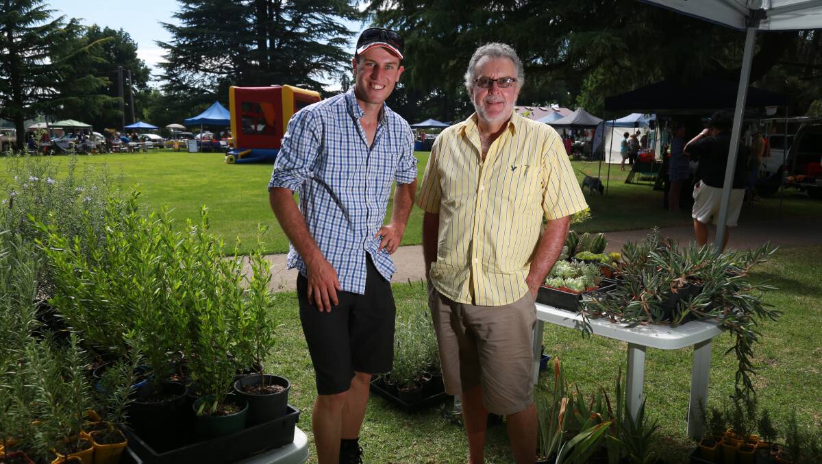 FAMILY DAY OUT: Jonathan and John Cutler at Berry Park for Saturday's markets. 