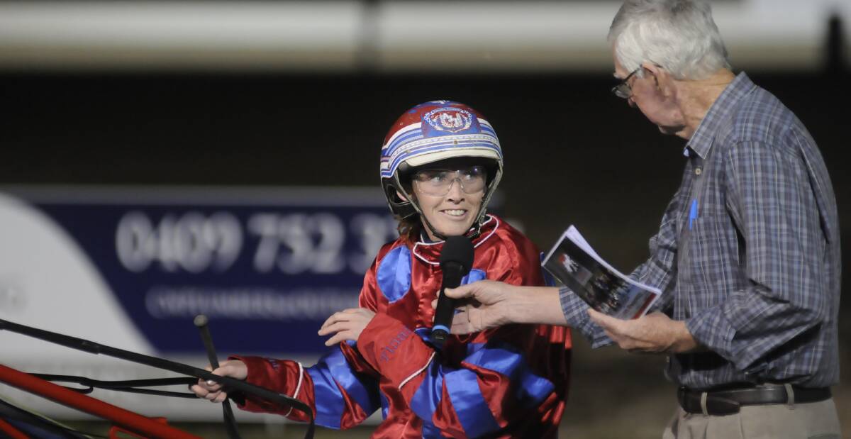 ALLEGATIONS: Amanda Turnbull being interviewed by Terry Neil following a race in Bathurst earlier this year. Photo: CHRIS SEABROOK 042716ctrots2 