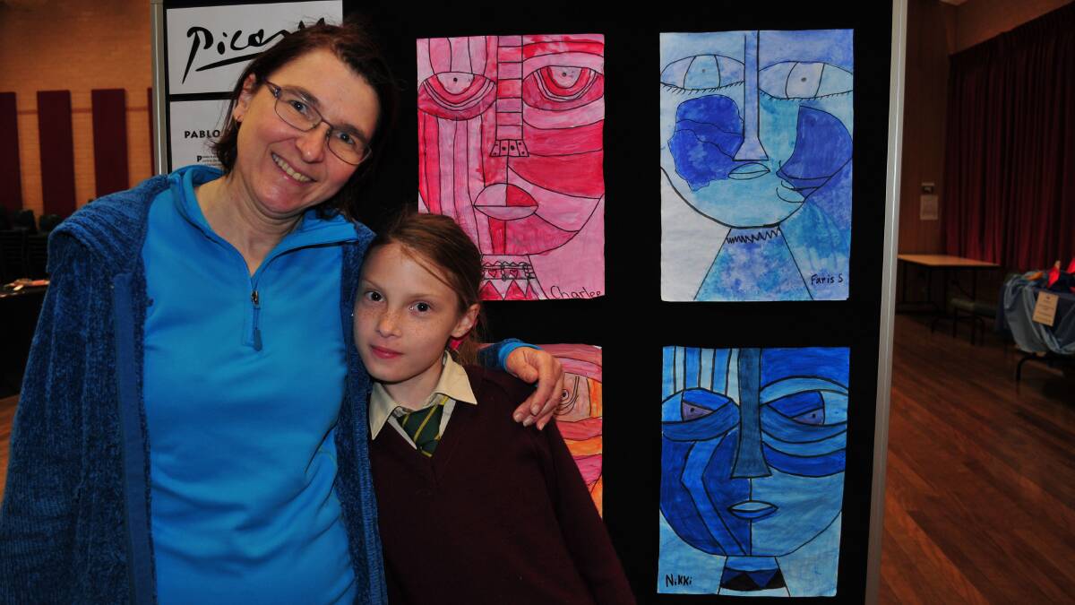 ASSUMPTION SCHOOL: Annalise Long with Maria Long at the art exhibition at Assumption Hall.