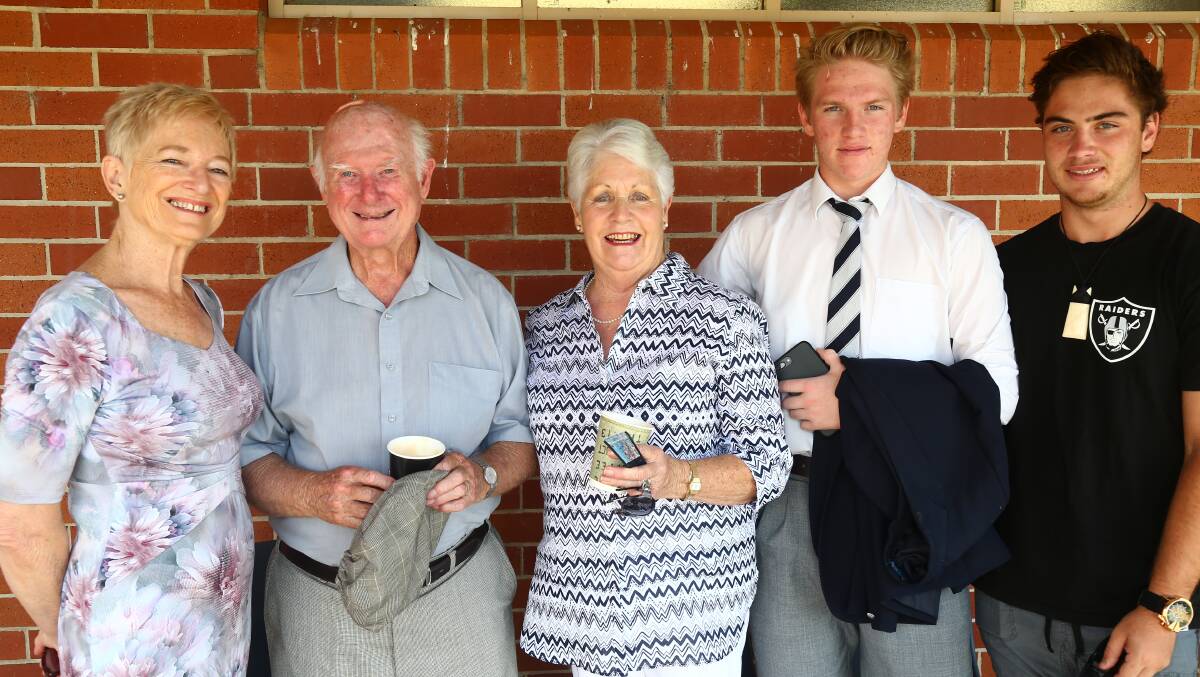 FAMILY DAY: Dr Anne Wenham, Stewart and Margaret Greenhalgh, Harry and Joe Summerby at the Stannies Mass on Sunday.