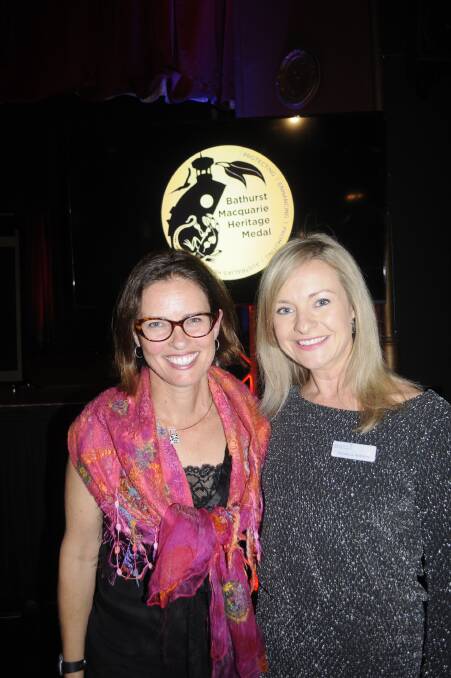 GREAT EVENT: Karyn Taylor with Michelle Hession at the awards night. Photos:CHRIS SEABROOK 050617chifley2