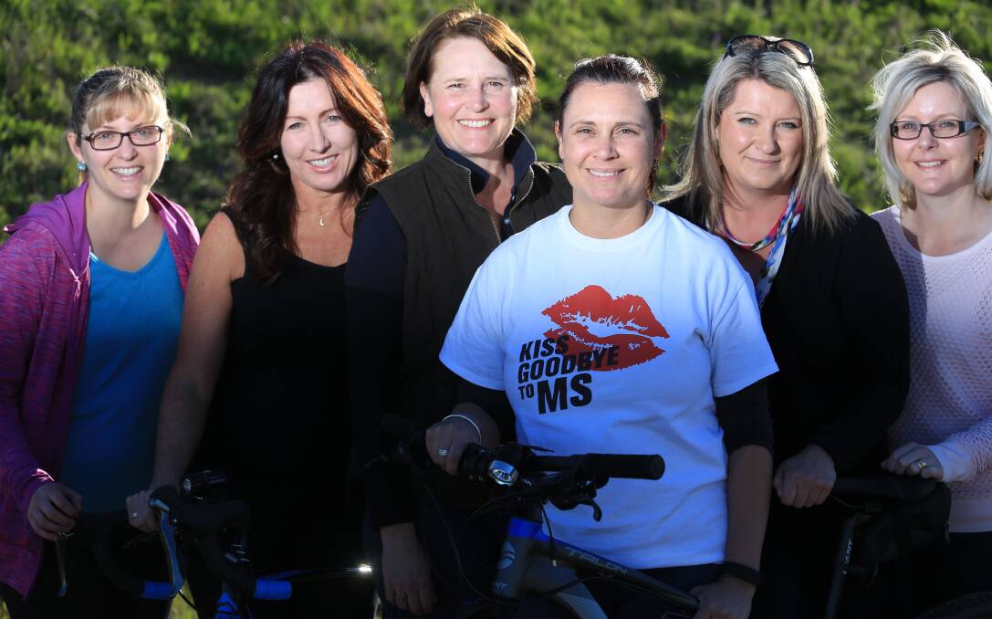 RIDING FOR MS: Riding for MS participants Donna Bateup, Liz Smith, Kylie Holford, Amy Fulthorpe, Kristy Waddell and Belinda Henry. Photo: PHIL BLATCH