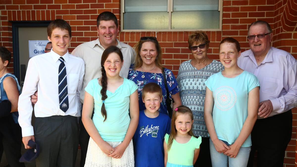 FAMILY DAY: The Maher family pictured at Stannies just before Mass began.