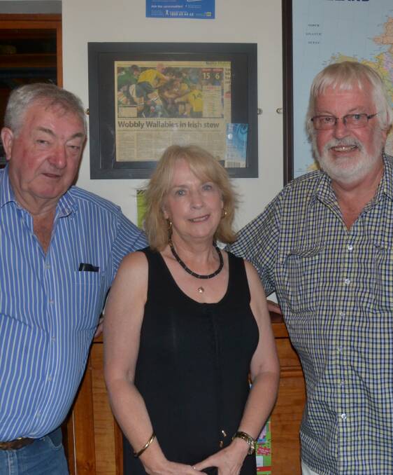 AN EVENING OUT: Ross Sawtell, Sue Ferry and Bernie McMullen, enjoying the evening at Jack Duggans.