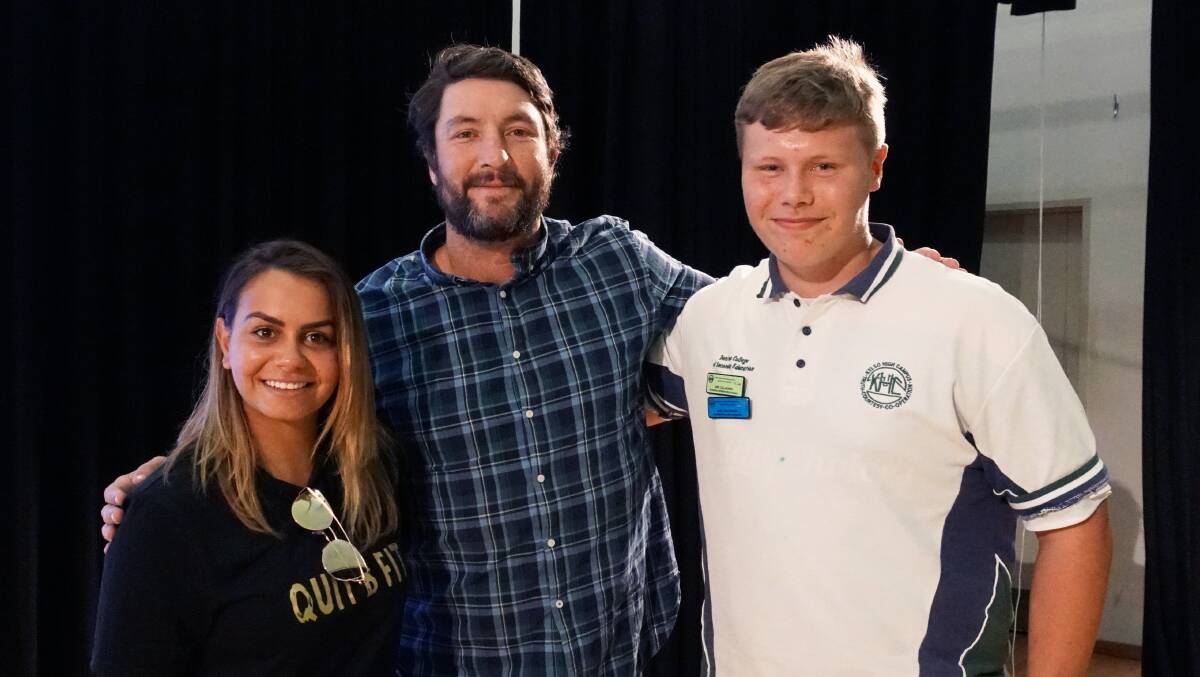 HEALTHY LIFESTYLES: Guests Rikka Lamb-Lane and Nathan Hindmarsh with Jake Callaghan at the educational event.