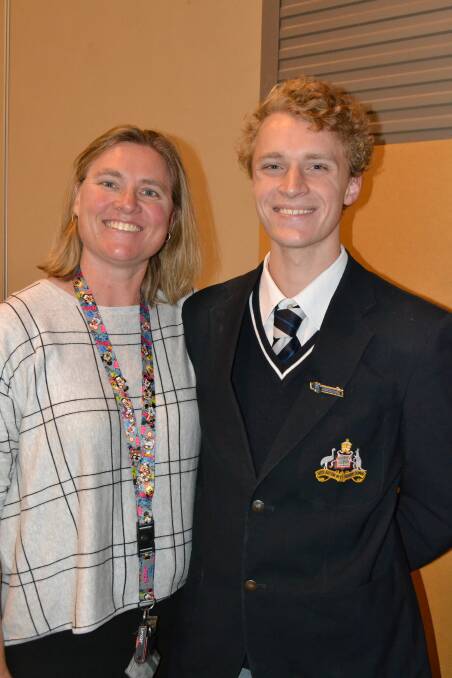 HAPPY MOTHER'S DAY: Cath Kropman, with her son, Nathan Germech, who is a student in Year 12 at Stannies.
