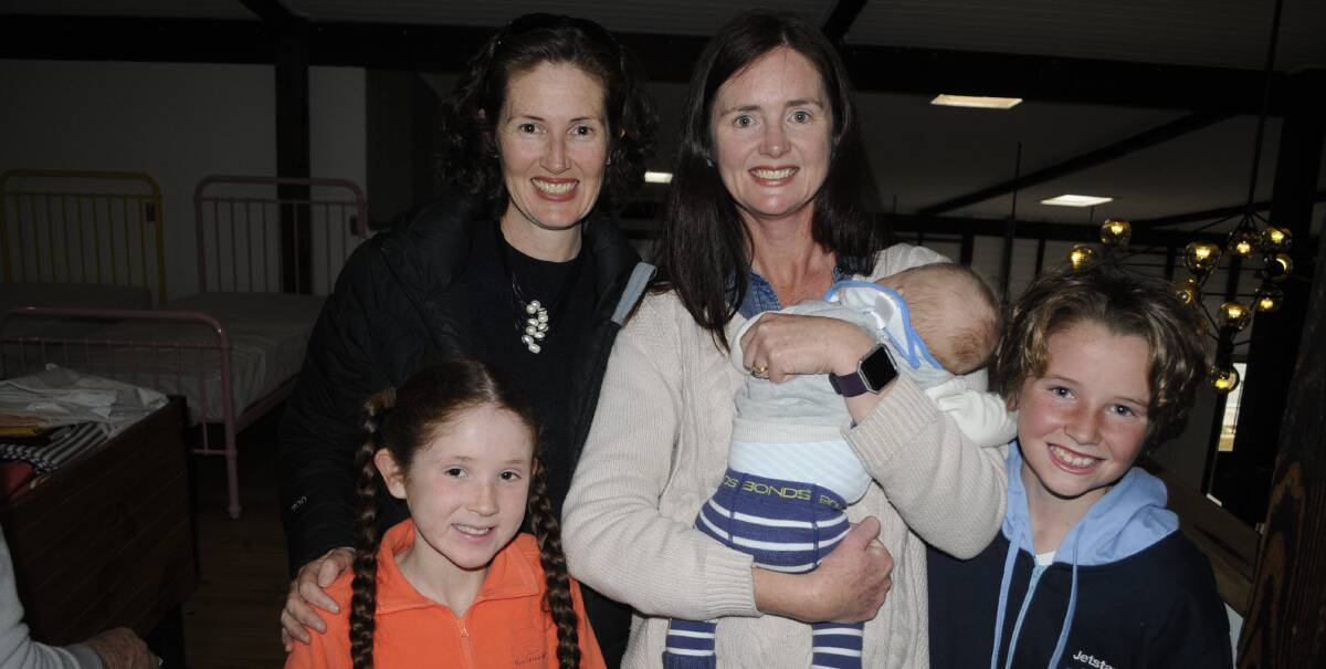 WE WERE THERE: Front, Phoebe Clarke - Randazzo and Logan Whiteley. Back, Helen Clarke with Michelle Whiteley holding Orlando Logan. 
