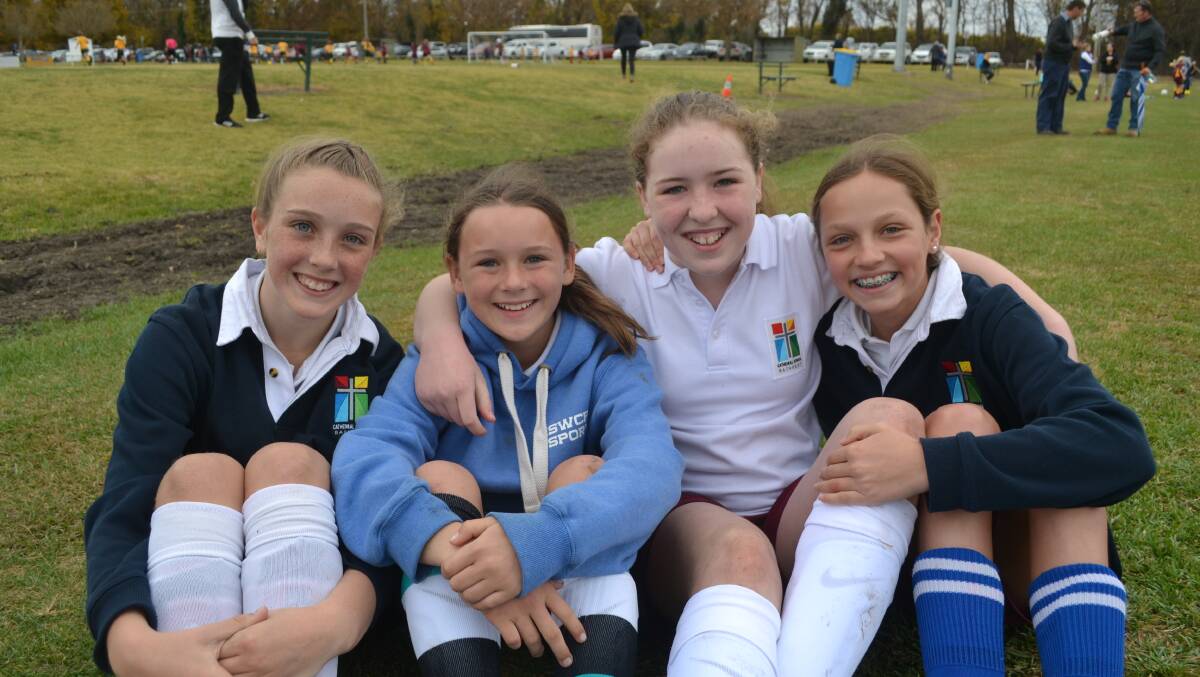 GREAT DAY: Lilli Collins, Jade Leven, Isabelle Baird and Collette Lyons, from Cathedral School.