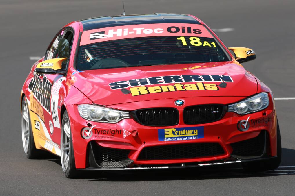 BACK DOWN THE GRID: The pole-sitting Sherrin Rentals entry led the race for almost the entire opening hour of the Bathurst 6 Hour before mechanical dramas struck. It put them three laps off the pace. Photo: PHIL BLATCH