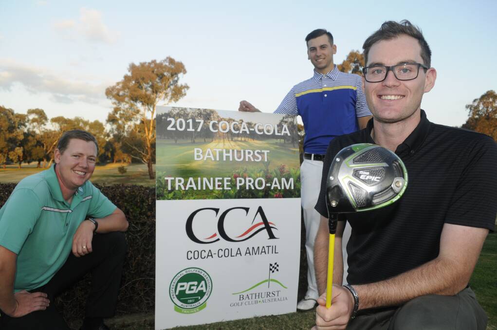 FLAWLESS: Bathurst Trainee Pro-Am winner Ben Stowe (right) with home city hopes Tom Perfect and Dylan Thompson. Photo: CHRIS SEABROOK