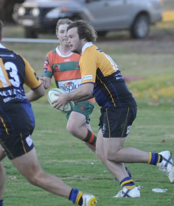 LOST TO LIONS: Jack Keppel takes the ball forward for CSU in their loss to Orange City on Saturday. Photo: CHRIS SEABROOK