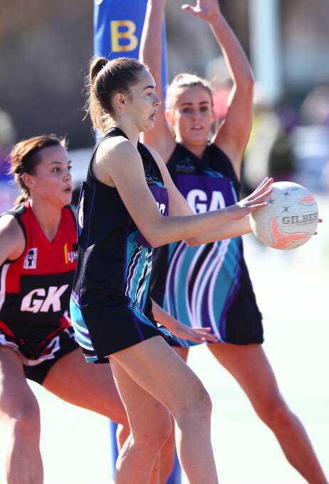 END IS NEAR: Jess Maltham and Panthers A are eyeing off top spot on the Bathurst Netball Association A grade ladder with three games to go. Photo: PHIL BLATCH
