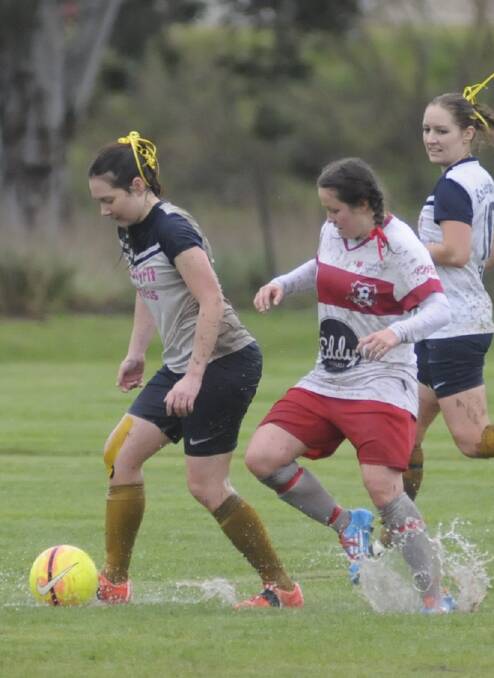 CLOSE: Abercrombie's Kaylah Upton on the ball in Sunday's match.
