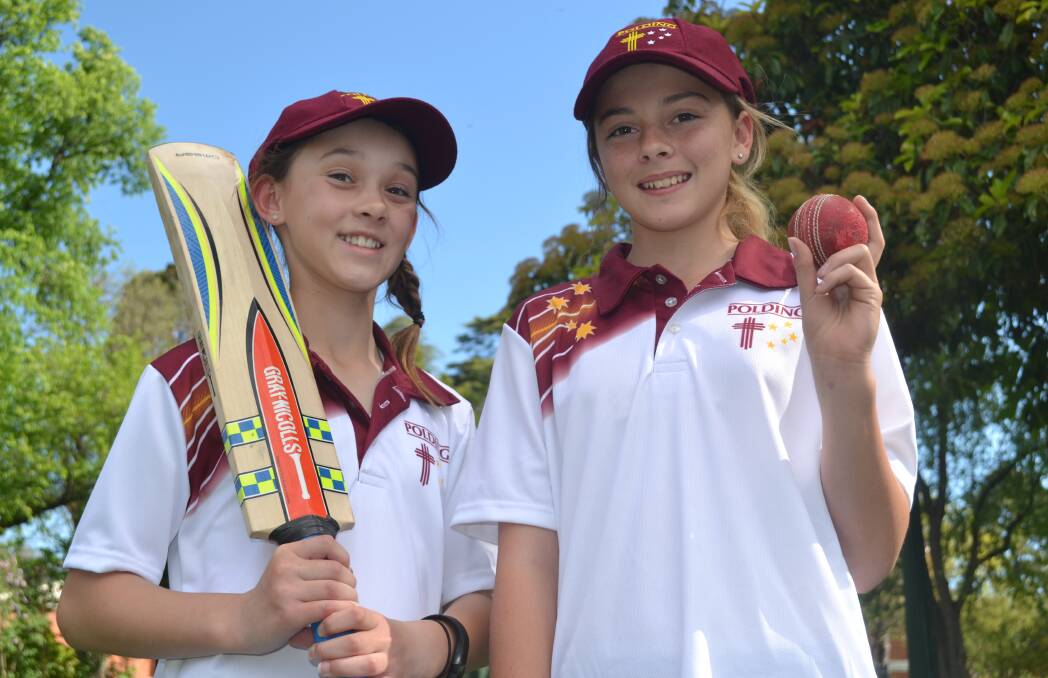 EAGER TO PLAY: Hannah Knight, 11, and Kelsey Webb, 12, will take part in the NSW PSSA Girls Cricket Carnival starting this Monday. Photo: ALEXANDER GRANT