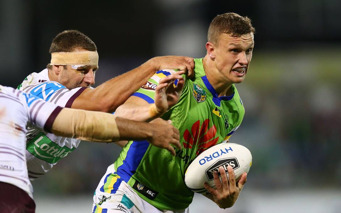 PUMPED: Jack Wighton taking on the Manly Sea Eagles defence last Sunday. Photo: GETTY IMAGES