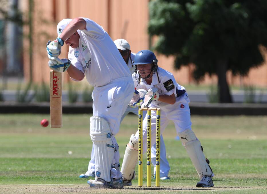 ON THE BALL: Troy Kenny's century has given Centennials Bulls the upper hand in their Bathurst District Cricket Association match against St Pat's Old Boys. Photo: PHIL BLATCH