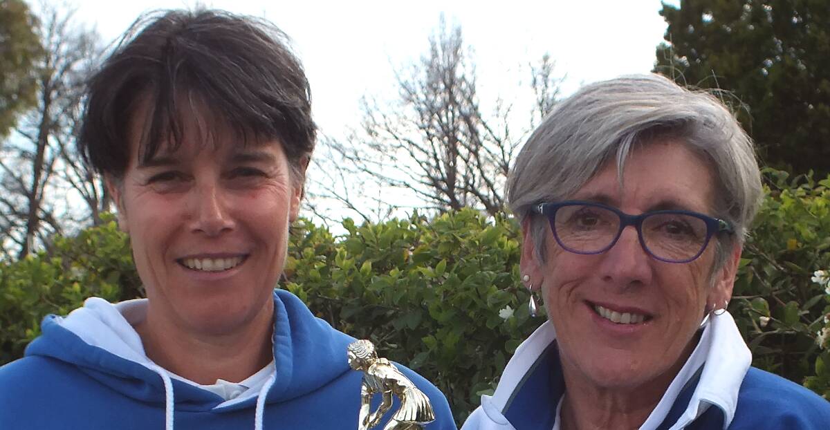 TAKING OUT THE TITLE: Bathurst Women's Hockey Association masters award winners Sandra Hamer and Wendy Hastings.