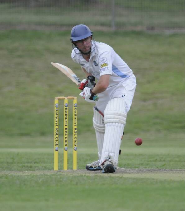 CAPTAIN LEADS THE WAY: City Colts captain Dan Casey prepares to play a shot on his way to 140 in his team's Bathurst District Cricket Association minor semi-final victory over the weekend. Photo: CHRIS SEABROOK
