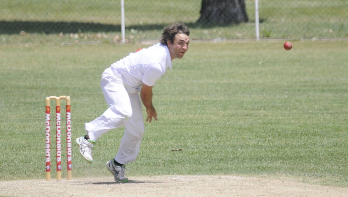 ON TARGET: Joey Coughlan finished with Bathurst's best figures of 3-39 in their win over Parkes on Sunday. Photo: CHRIS SEABROOK 111316cbx1b