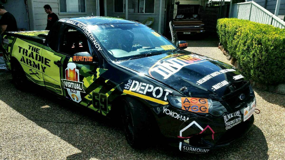 GREAT CAUSE: Terry Nightingale's ute, sponsored by The Virtual Pub, which he'll be driving at Newcastle this weekend.