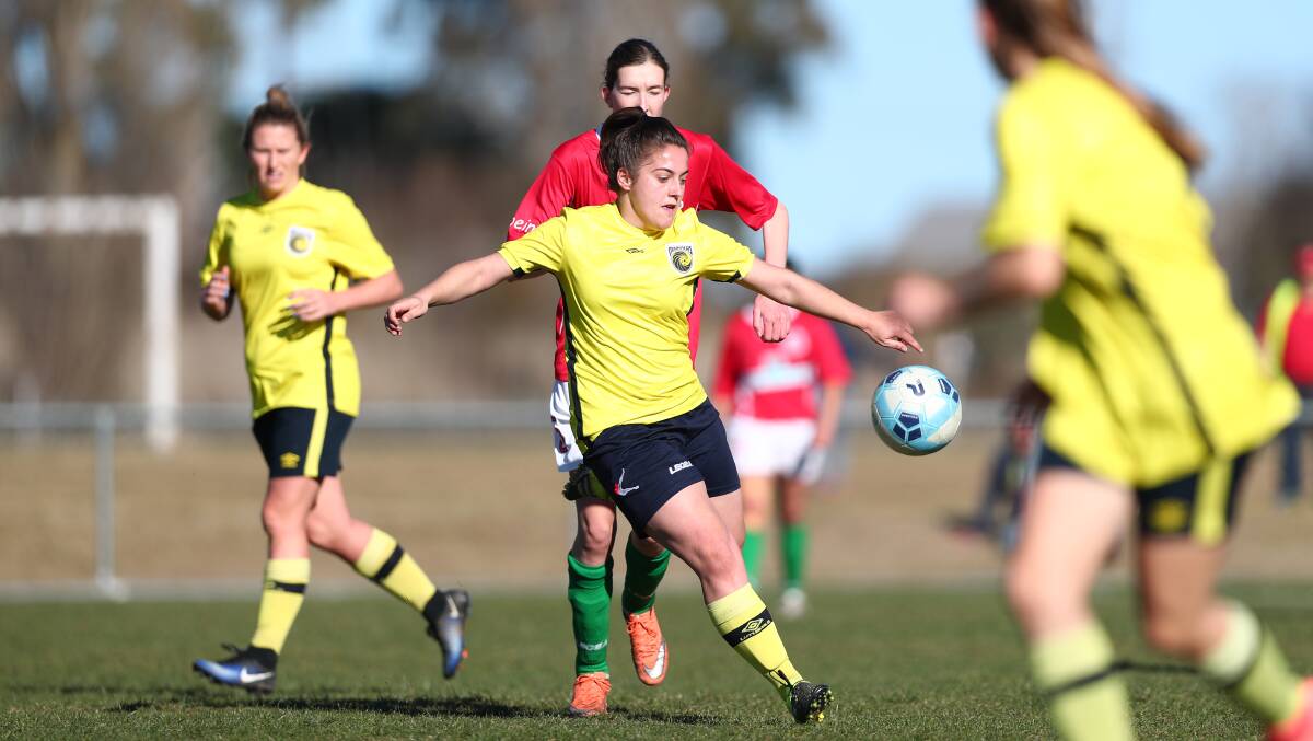 DOUBLE: Jess Salomoni picked up a brace for Western NSW Mariners FC in their win over St George FC on Sunday. Photo: PHIL BLATCH
