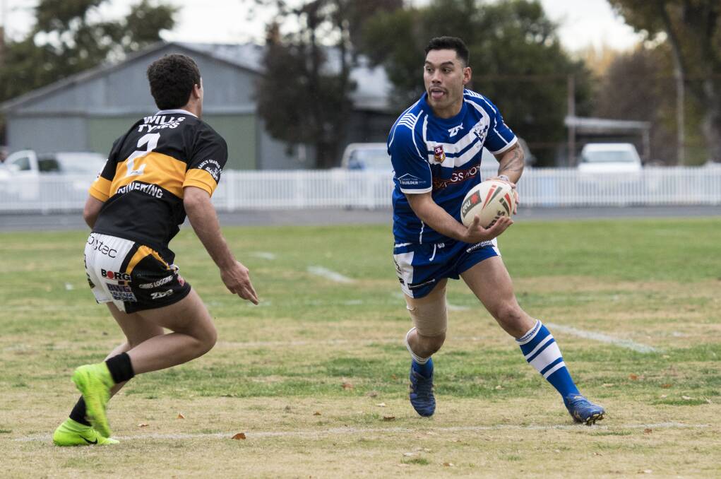 SECOND HALF DESTRUCTION: Tyson Medlyn was the sole try scorer for St Pat's in their 24-6 loss to the Cowra Magpies on Saturday at Sid Kallas Oval. Photo: ALEXANDER GRANT