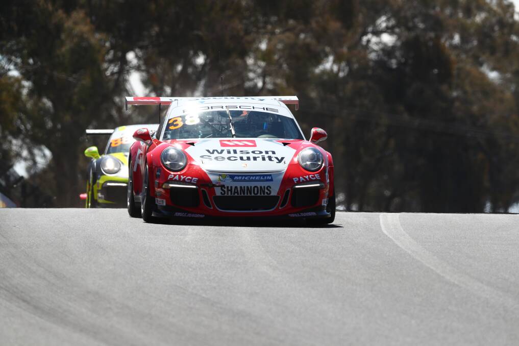 IN CONTROL: David Wall led from start to finish in Friday's opening race of the Carrera Cup round at Mount Panorama. Photo: PHIL BLATCH