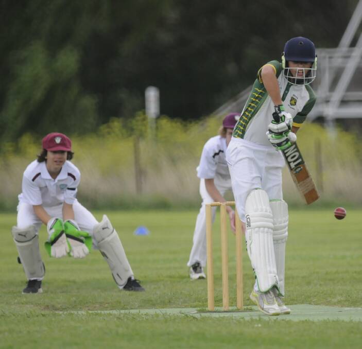 CLOSE LOSS: Bathurst's Nic Broes and the Mitchell Cricket Council under 16s side came up short in their opening round Western Zone Inter-Council match on Sunday. Photo: CHRIS SEABROOK 013116cu16s2