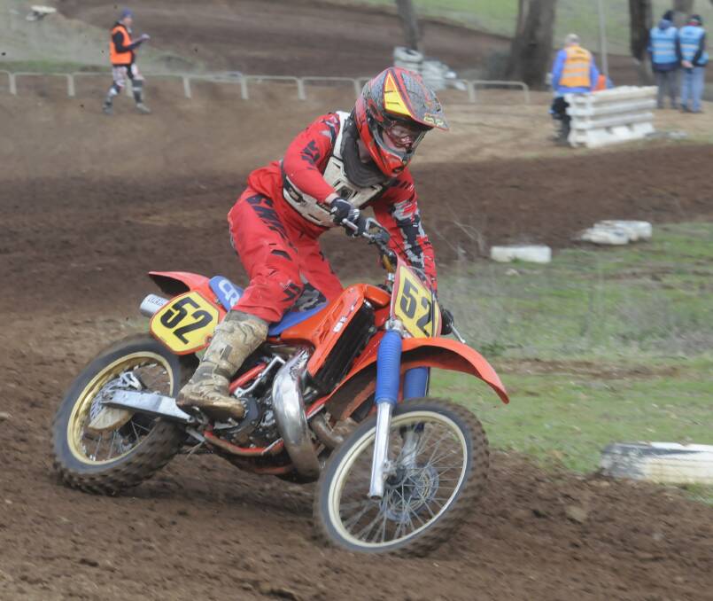 SUCCESS: Sydney's Cameron Bullen in action at Mount Panorama's round of the Heaven Vintage Motocross Series. Photo: CHRIS SEABROOK 062616cmotorx1a