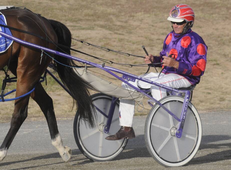ALMOST: Bernie Hewitt came very close to completing a Menangle trifecta on Saturday night when his runners finished first, second and fourth in the Country Series Final (1,609 metres). Photo: CHRIS SEABROOK 030216ctrots2