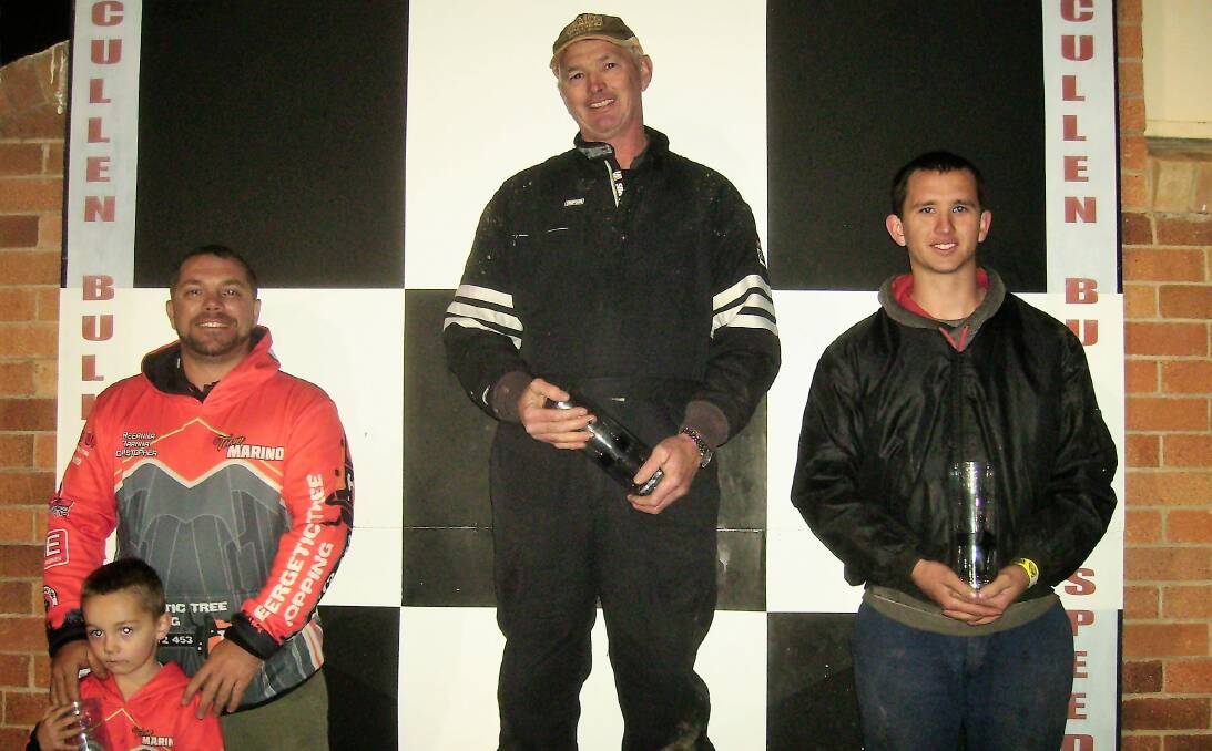 TOP THREE: The street stocker podium was filled by Chris Marino (second), Kevin Blackley (first) and Andrew Blackley (third). Photo: LES TAYLOR