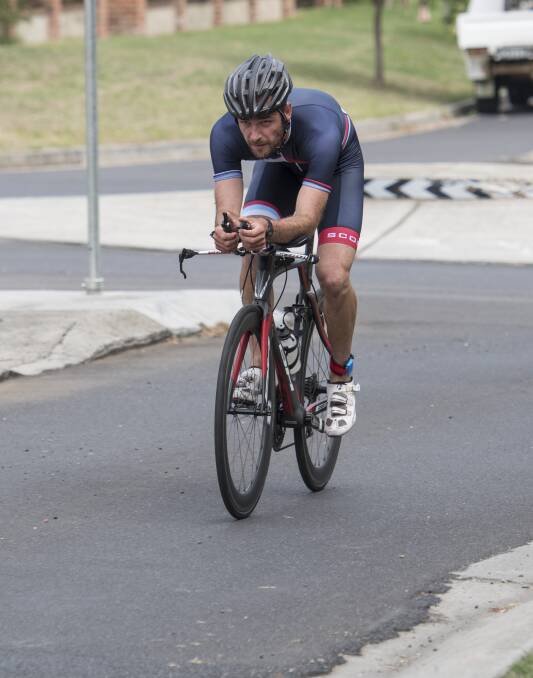 BIKE BOLTER: Dean Windsor was the first man home in Sunday's Bathurst Wallabies Triathlon Club race. Emily Watts was once again too strong in the women's long course. Photo: ALEXANDER GRANT