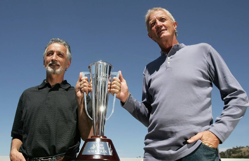 HONOUR: Phil Brock (right, with brother Lewis) will present the Peter Brock Trophy at this year's Supercheap Auto Bathurst 1000. Photo: GETTY IMAGES