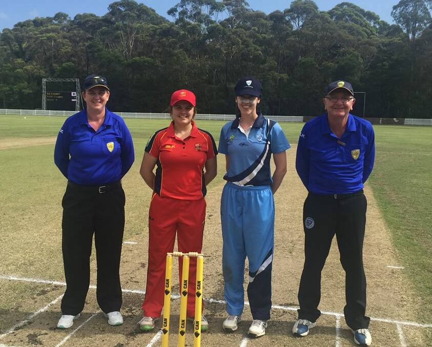 HONOURED: Graeme Glazebrook (right) was part of the umpiring ranks at the women's Australian Country Cricket Championship, among several other high-profile events.