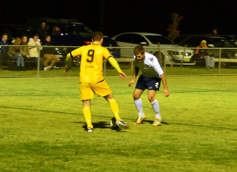 TOUGH ASSIGNMENT: Duncan Logan (right) and the Western NSW Mariners FC will have their work cut out for them when they travel to face NSW PL3 leaders Rydalmere Lions FC this Saturday.
