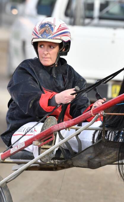 IN THE DRIVER'S SEAT: Angela Hedges drove Abercrombie Tab to a win at Parkes on Sunday for Bathurst trainer Monica Betts. Photo: ALEXANDER GRANT