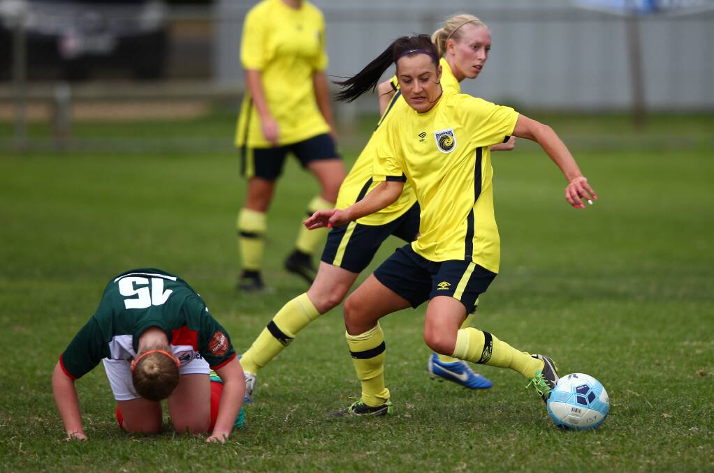NOT TO BE: Kristy Collingridge and the Western NSW Mariners FC women's State League team failed in their bid for a third straight win. Photo: PHIL BLATCH