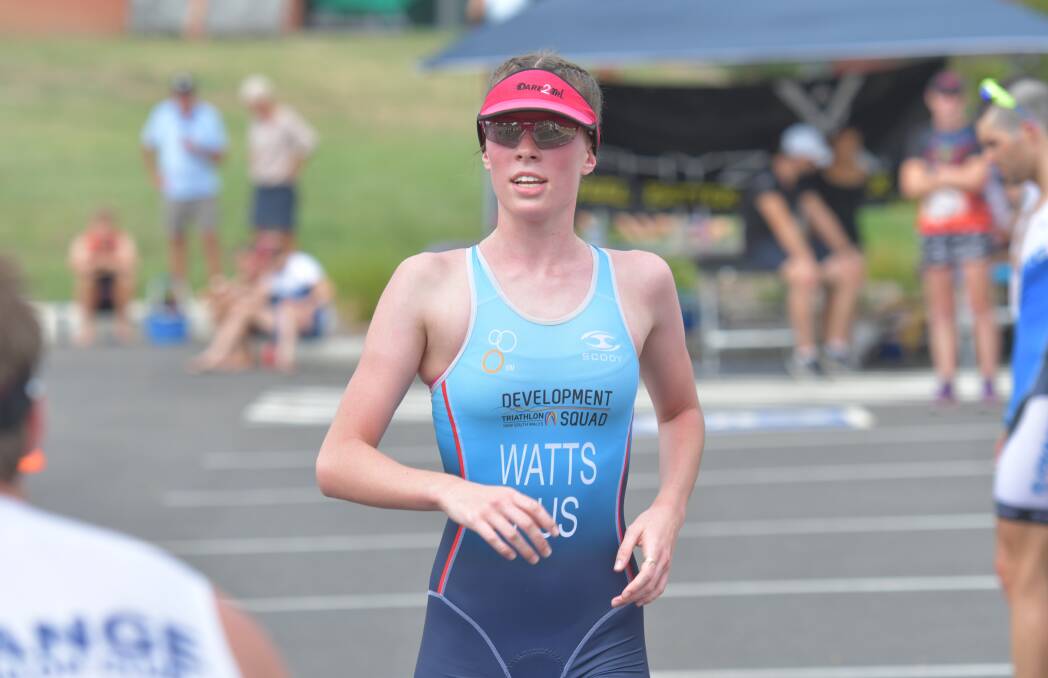ANOTHER VICTORY: Emily Watts was the first woman home in Thursday's King Cain Bathurst Wallabies Triathlon. Photo: ALEXANDER GRANT