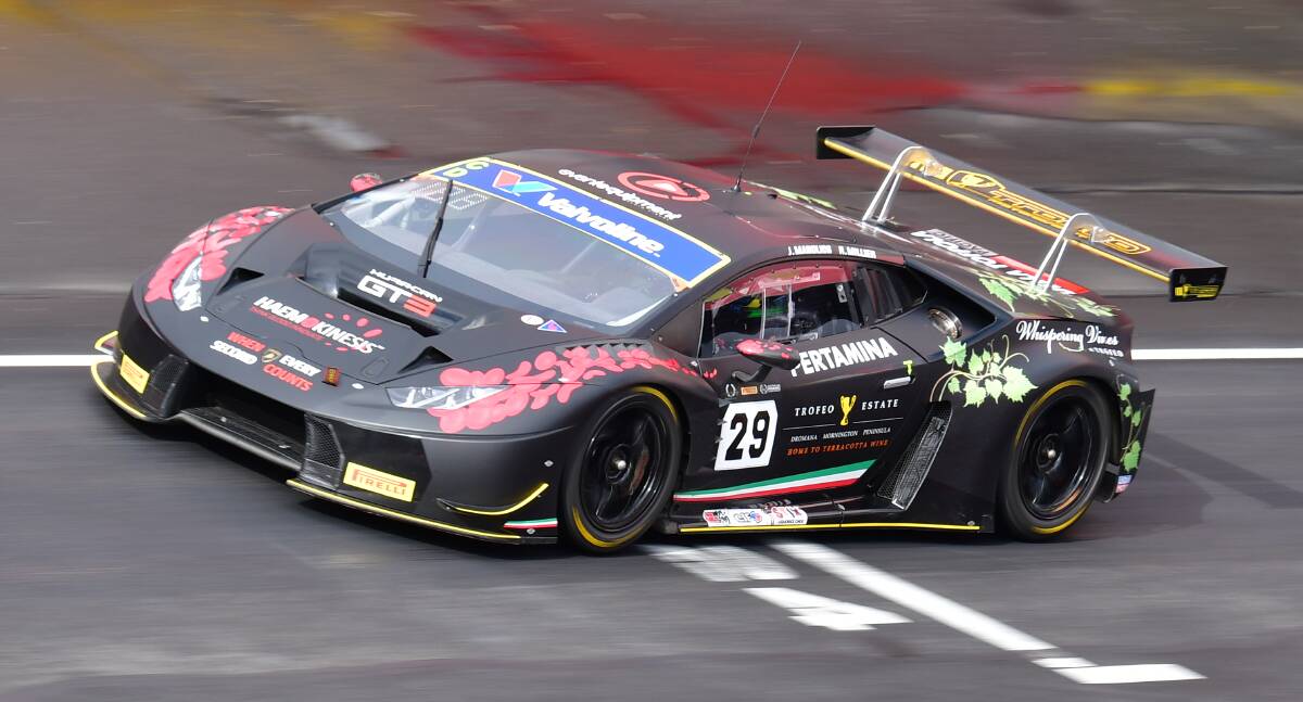 12 HOUR PREPARATION: The Trofeo Motorsports Lamborghini Huracán GT3 entry in action on Thursday. Photo: ALEXANDER GRANT