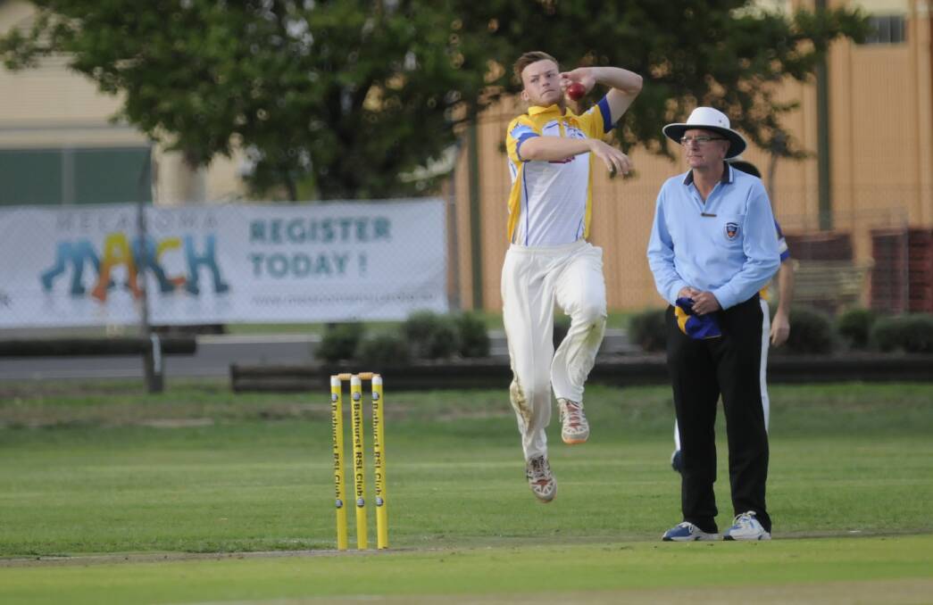 FIRST FINAL: Ryan Peacock claimed four wickets for Rugby Union in their major semi-final victory over Bathurst City. Photo: CHRIS SEABROOK