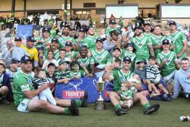 Dubbo CYMS players, families and supporters celebrate the 2023 Peter McDonald Premiership grand final win. Picture by Amy McIntyre