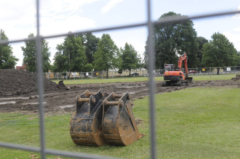 CONSTRUCTION: The cricket facilities at Alan Morse Park are being upgraded by Green Horticultural Group. The work will take five weeks. Photo: CHRIS SEABROOK 113016cmorsepk